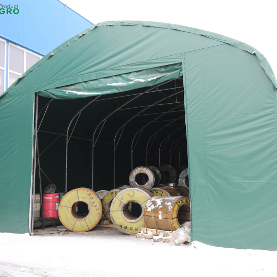 Hala namiotowa podczas zimy i opadów śniegu